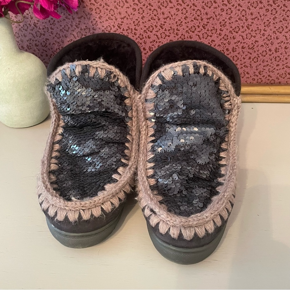 MOU WOMAN ANKLE SEQUIN BOOTS BOOTIES WINTER Size 6-7 - Picture 4 of 15
